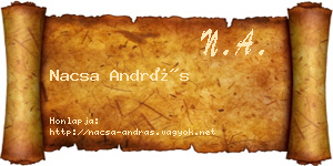 Nacsa András névjegykártya